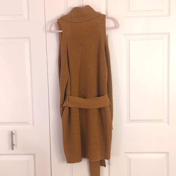 Lulus Cold Shoulder Brown Sweater Dress Size Medium - Picture 5 of 12